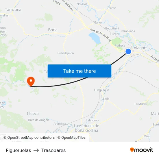 Figueruelas to Trasobares map