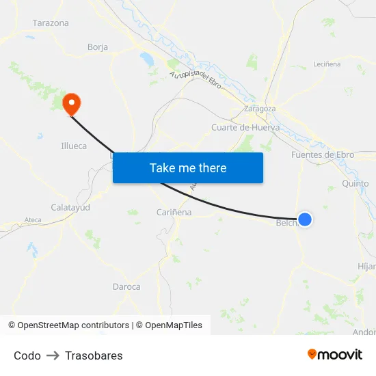Codo to Trasobares map