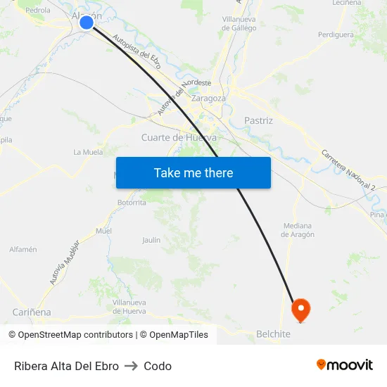 Ribera Alta Del Ebro to Codo map