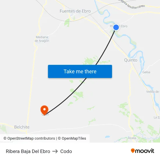 Ribera Baja Del Ebro to Codo map