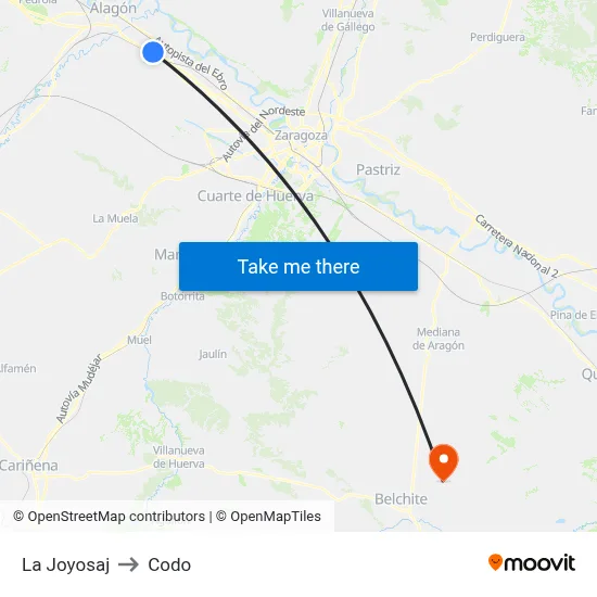 La Joyosaj to Codo map