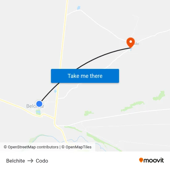 Belchite to Codo map