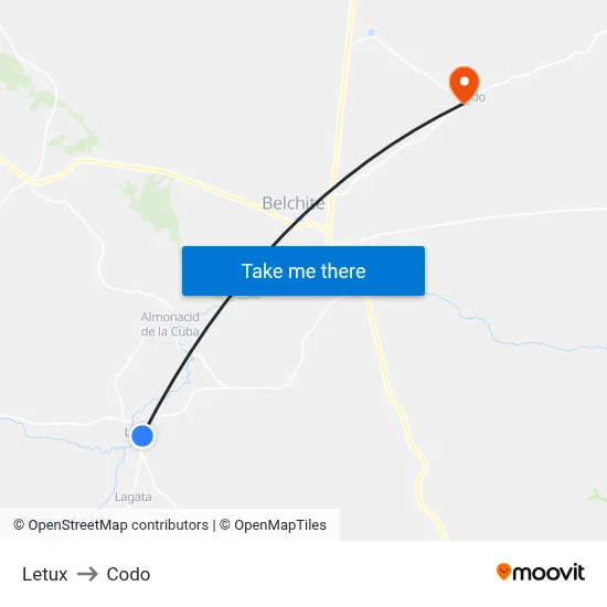Letux to Codo map