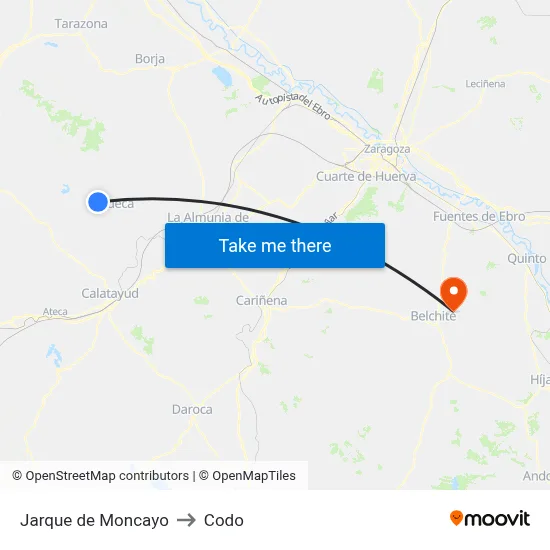 Jarque de Moncayo to Codo map