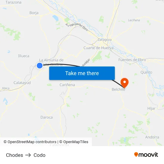 Chodes to Codo map