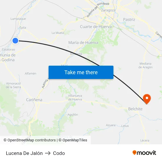 Lucena De Jalón to Codo map