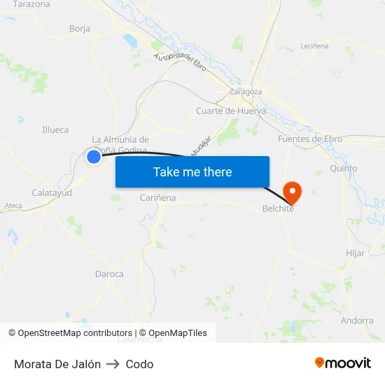 Morata De Jalón to Codo map