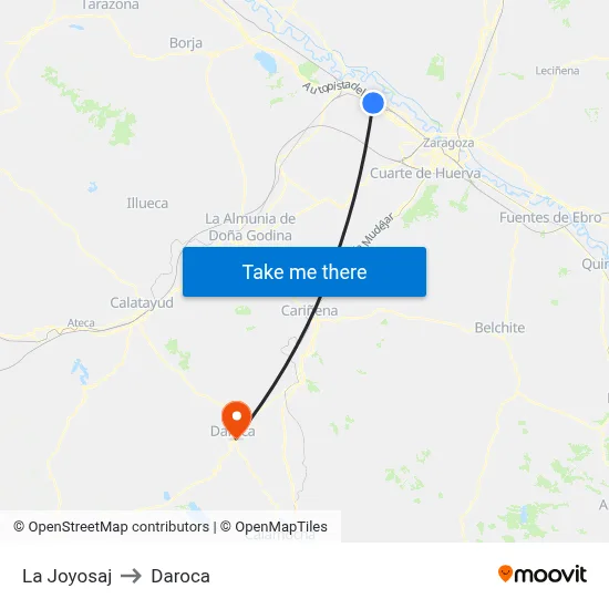 La Joyosaj to Daroca map