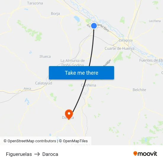 Figueruelas to Daroca map