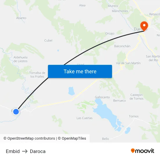 Embid to Daroca map