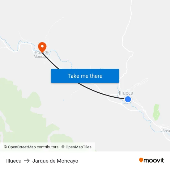 Illueca to Jarque de Moncayo map