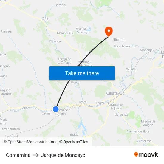 Contamina to Jarque de Moncayo map