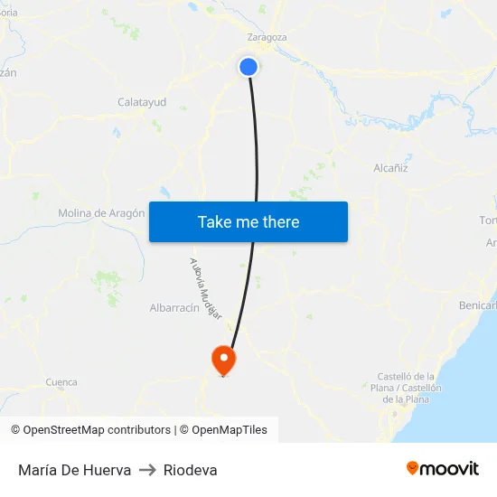 María De Huerva to Riodeva map
