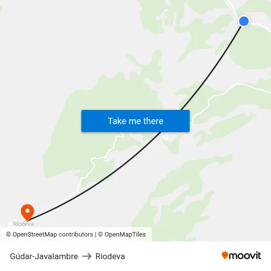 Gúdar-Javalambre to Riodeva map