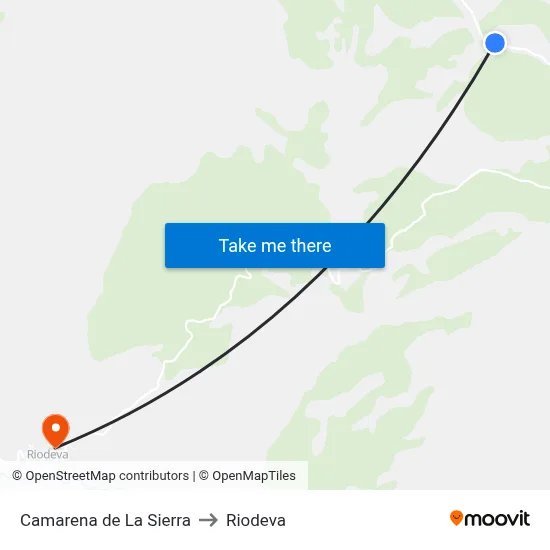 Camarena de La Sierra to Riodeva map