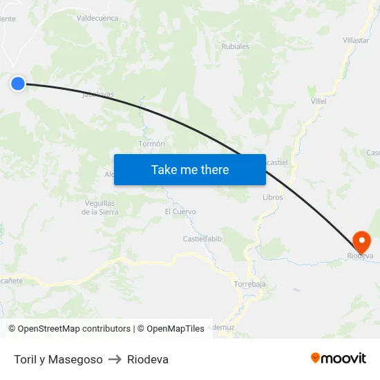 Toril y Masegoso to Riodeva map