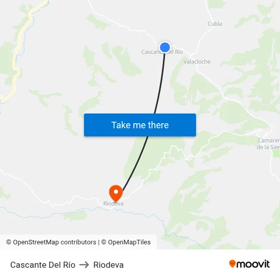 Cascante Del Río to Riodeva map