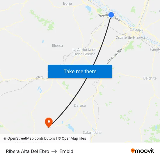 Ribera Alta Del Ebro to Embid map
