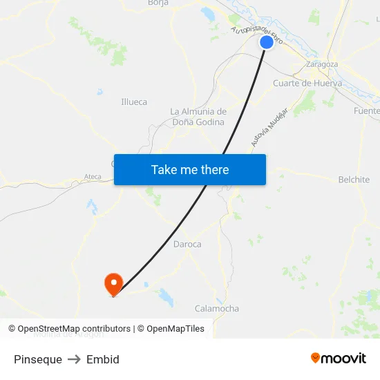 Pinseque to Embid map
