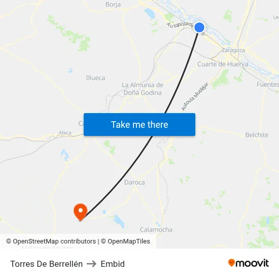 Torres De Berrellén to Embid map