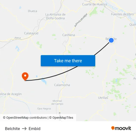Belchite to Embid map