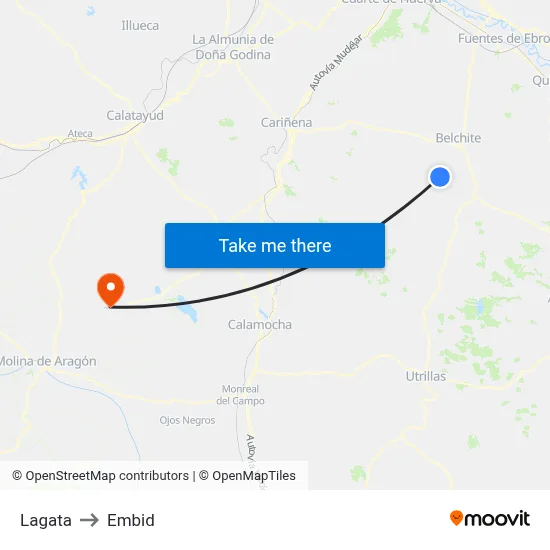 Lagata to Embid map