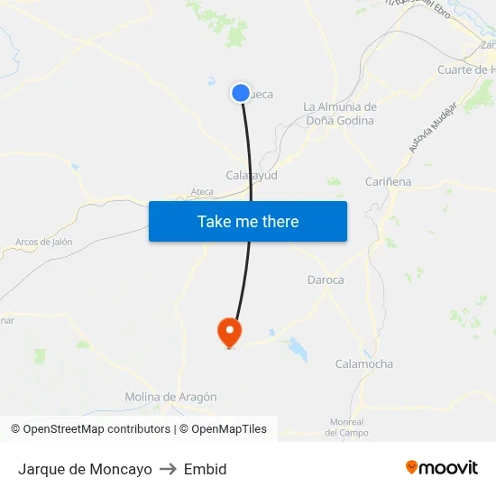 Jarque de Moncayo to Embid map