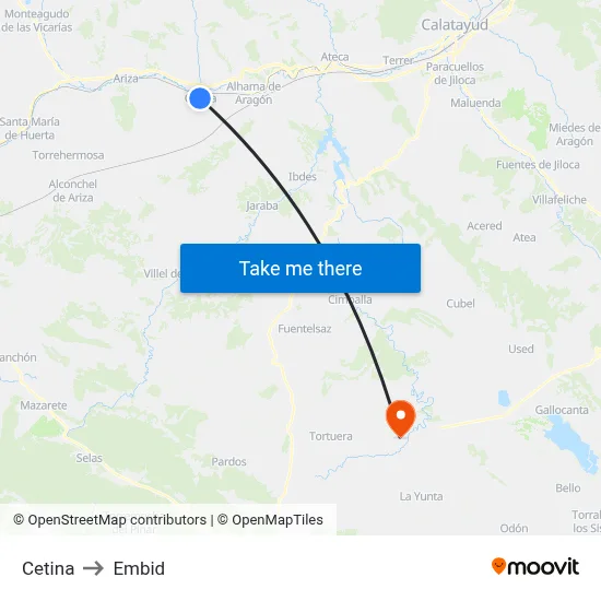 Cetina to Embid map