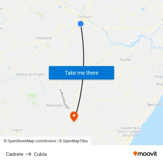 Cadrete to Cubla map