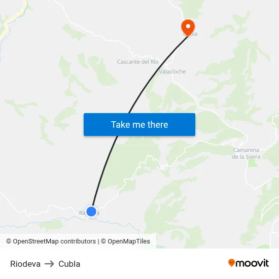 Riodeva to Cubla map
