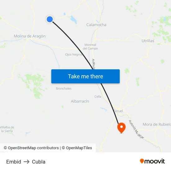 Embid to Cubla map