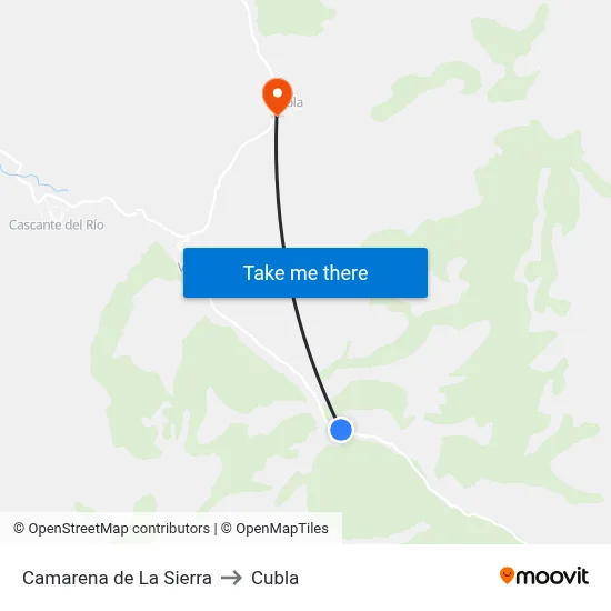 Camarena de La Sierra to Cubla map