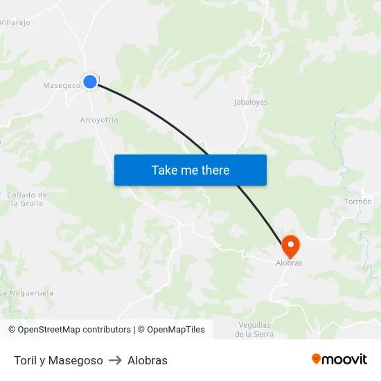 Toril y Masegoso to Alobras map
