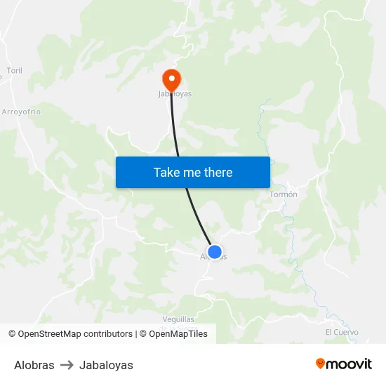 Alobras to Jabaloyas map