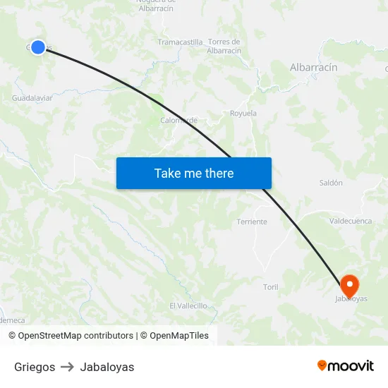 Griegos to Jabaloyas map