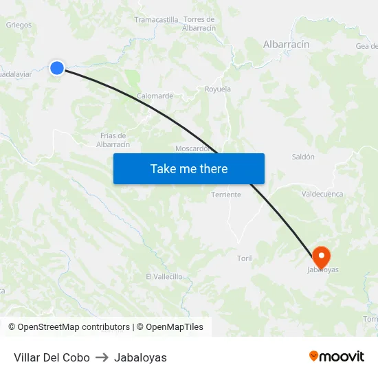 Villar Del Cobo to Jabaloyas map