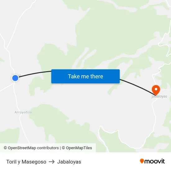 Toril y Masegoso to Jabaloyas map