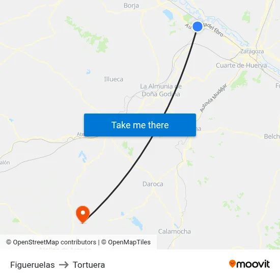 Figueruelas to Tortuera map