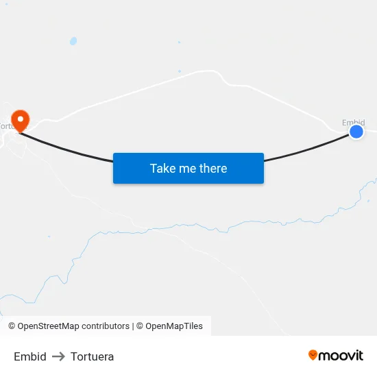 Embid to Tortuera map
