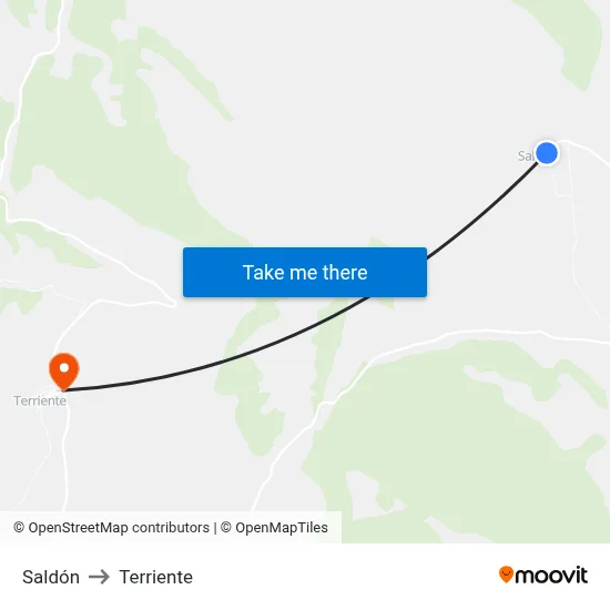Saldón to Terriente map