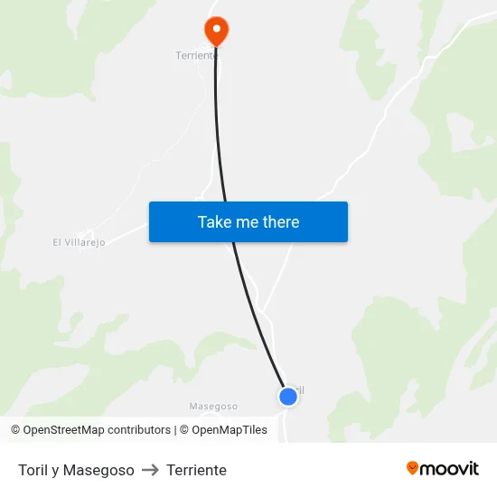 Toril y Masegoso to Terriente map