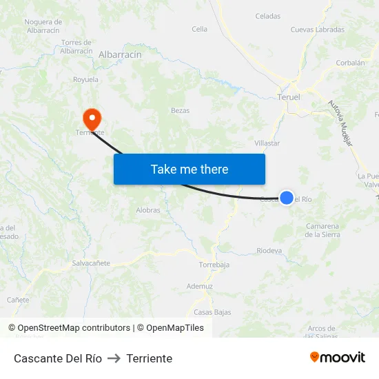 Cascante Del Río to Terriente map