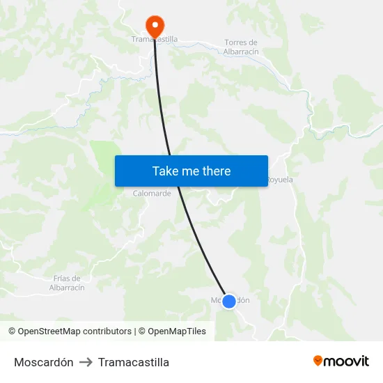 Moscardón to Tramacastilla map