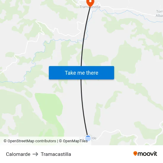 Calomarde to Tramacastilla map