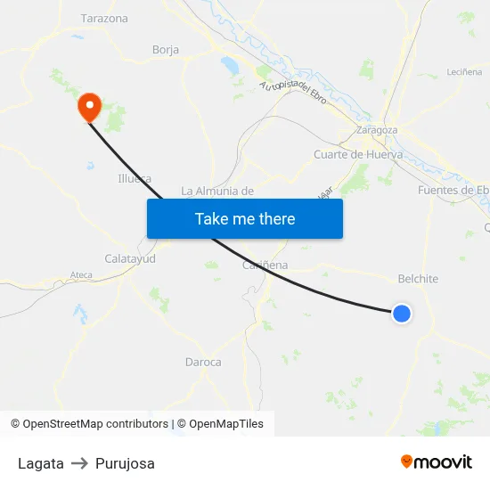 Lagata to Purujosa map