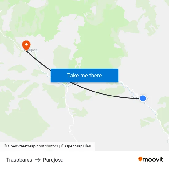 Trasobares to Purujosa map
