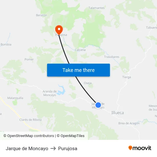 Jarque de Moncayo to Purujosa map