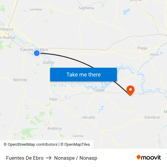 Fuentes De Ebro to Nonaspe / Nonasp map