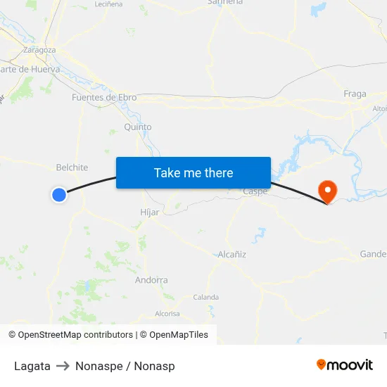 Lagata to Nonaspe / Nonasp map