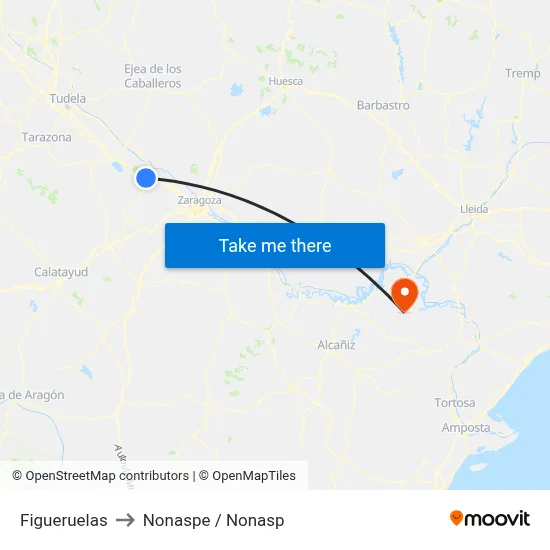 Figueruelas to Nonaspe / Nonasp map